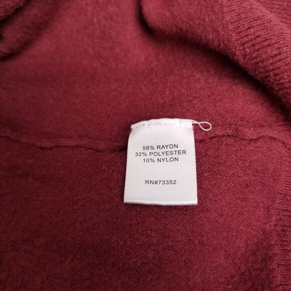 Love Ellie Sweater M Burgundy Crossback Detail Boat Neck Minimalist - Picture 6 of 10